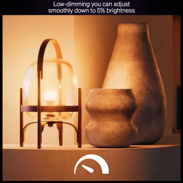 Set 2 becuri LED inteligent Philips Hue A60, lumină albă caldă 2700K