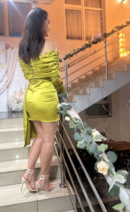 Rochie scurta verde lime