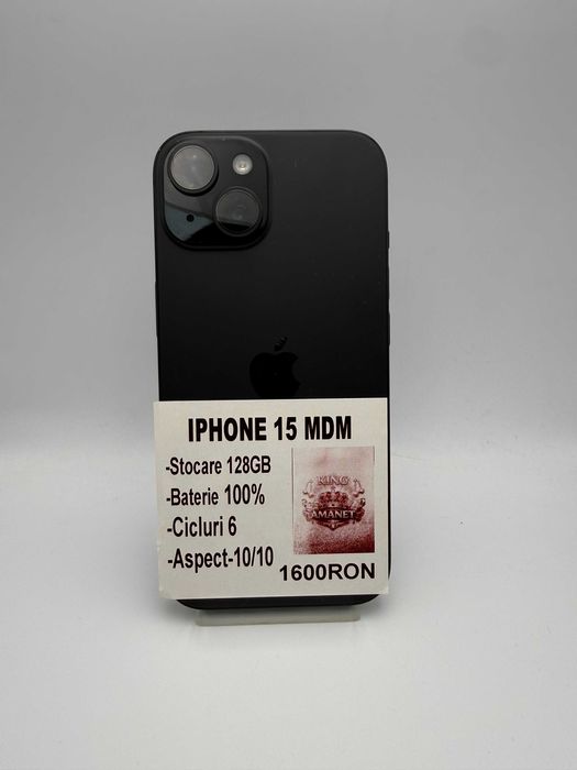 Iphone 15 MDM 128 GB 100% bat