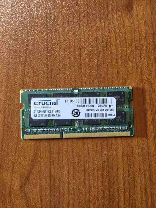 Ram ddr3 за лаптоп по 8gb 1600mhz.