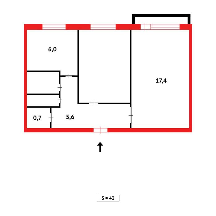 Продам 2х ком. 5/5эт, 3мкр