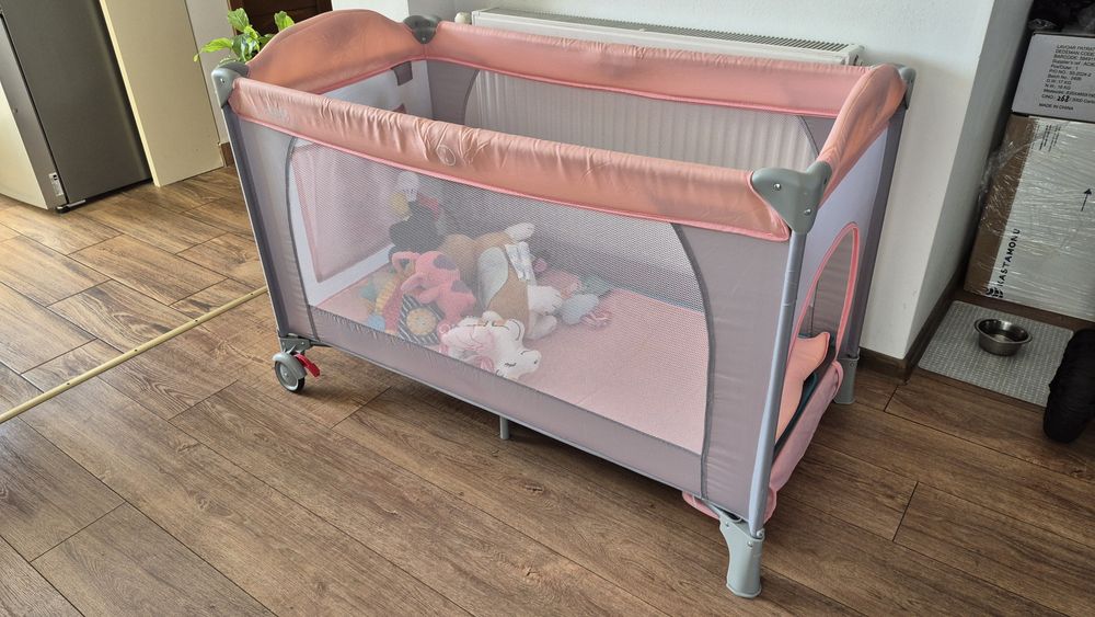 Patut pliant voiaj pentru bebelusi si copii Juju Sleepy Baby, 2 nivele