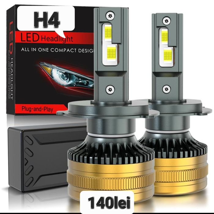 Becuri LED H4 9003 HB2 Canbus 12V-24V 60000LM set 2buc