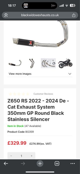 Evacuare completa Black Widow pt Kawasaki Z650RS