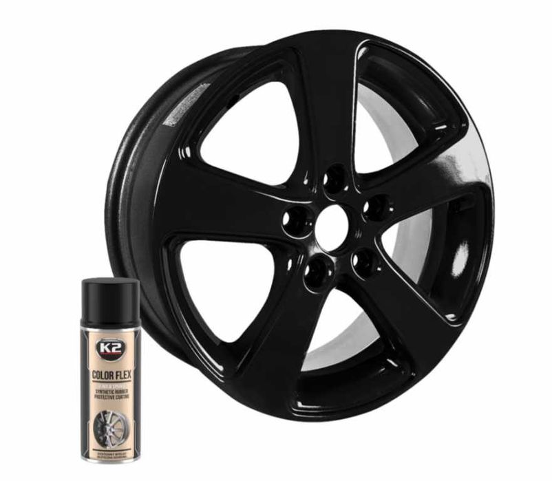 Спрей боя"K2 Color Flex" защитно гумено покритие 400 мл.- Черен Гланц.