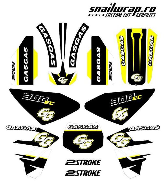 Stickere motocicleta Enduro GAS GAS EC 200 250 300 350 450 autocolante
