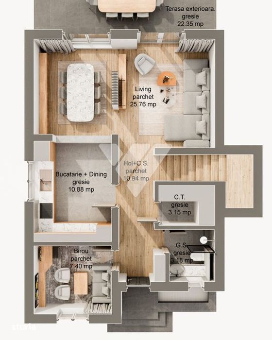Casa noua 4 camere 3 bai 120 mp si teren 340 mp Sura Mare Sibiu