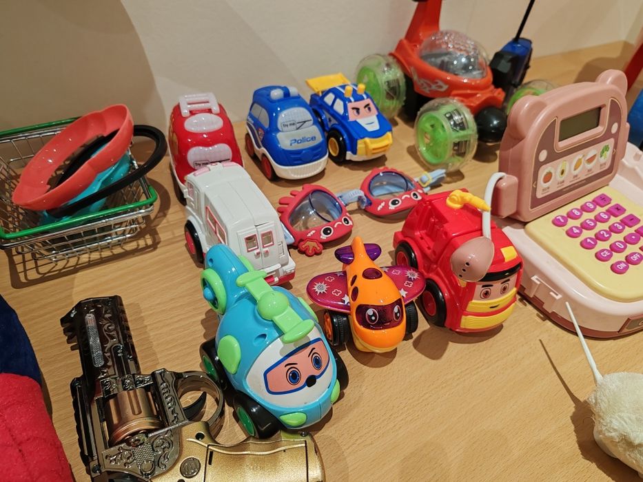 Большой набор детских игрушек машинки касса Человек Паук