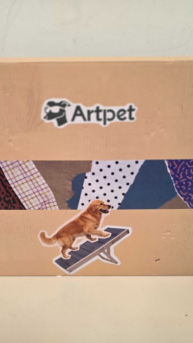 Rampă pliabilă Artpet pentru câini, reglabilă 34–53 cm, până la 20 kg, gri