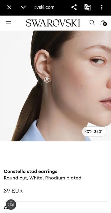 Оригинальные серьги пусеты Swarovski Constella