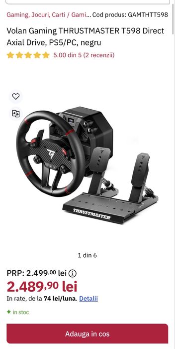 Volan thrustmaster t598 direct axial drive