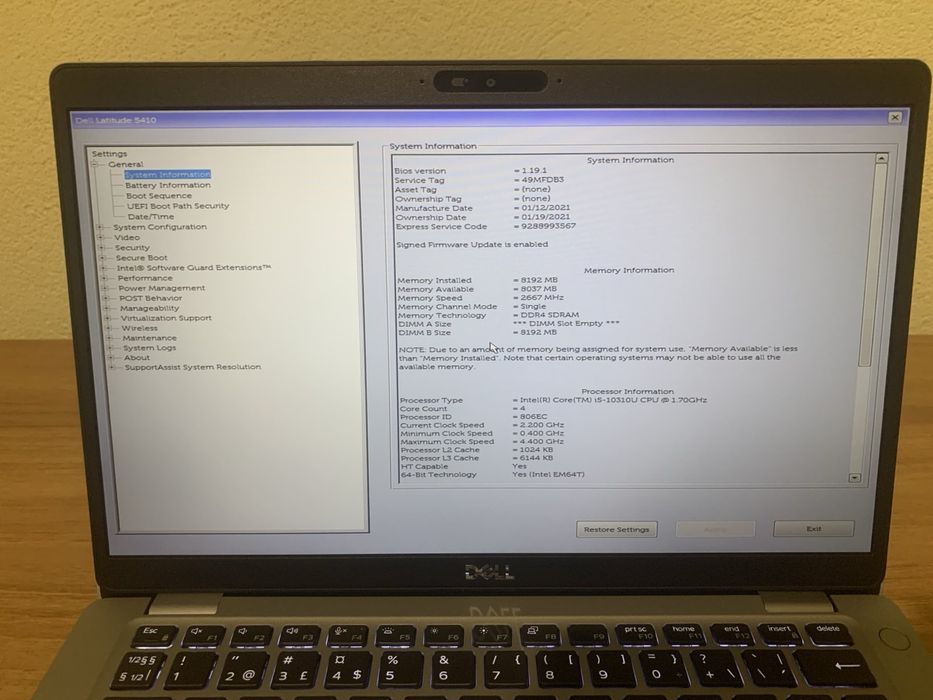 Продавам ултрабук Dell 5410