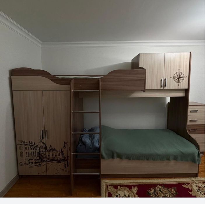 Кровать со шкафом 2этажная