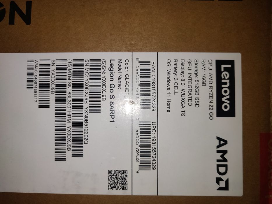 Lenovo Legion go s white amd z2 go
