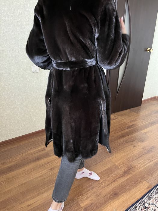 Шуба норковая с соболем