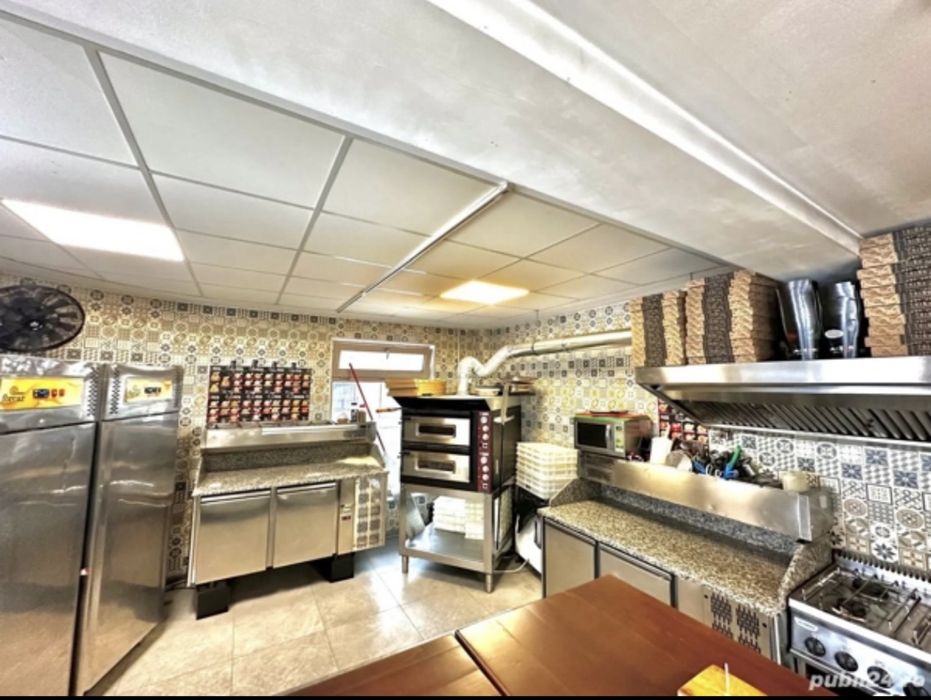 Spațiu comercial de închiriat complet utilat (bucătărie + pizzerie)