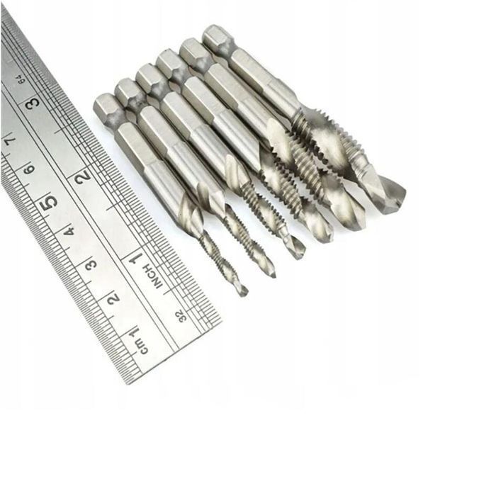 Set 6 burghie combinate pentru gaurire si filetare in metal, M3-M10,