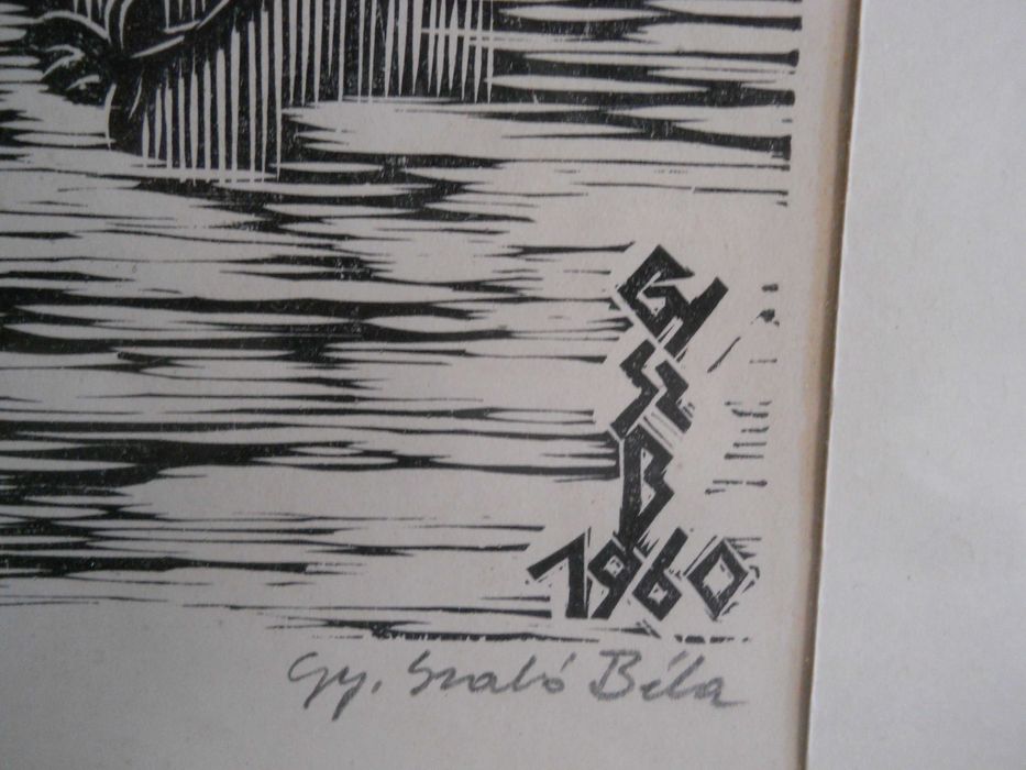 Gy.Szabo Bela 1905–1985, Majus/Mai, gravura in lemn 1960, 59x39cm. vezi descriere