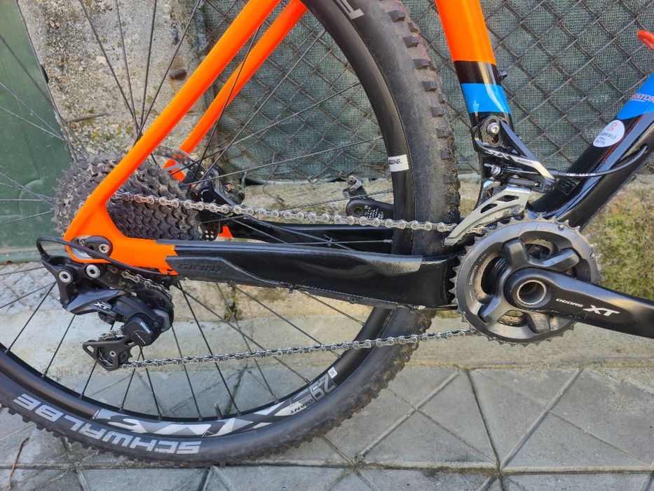 Карбонов 29цола Giant XTC 2x11 скорости XT Като нов L размер