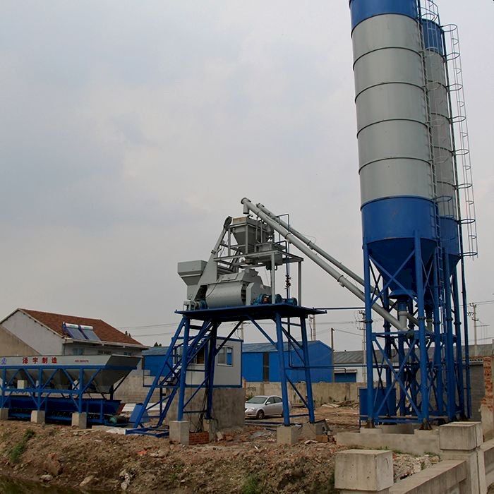 Бетонный завод HZS 60 (1 кубовый-ленточный)