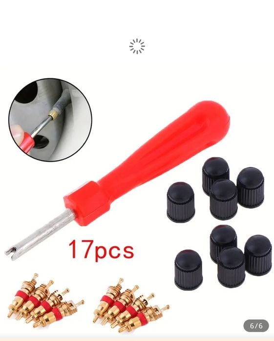 Valve Anvelope Set 17 piese + Capacele Ventil Auto + cheie vintil