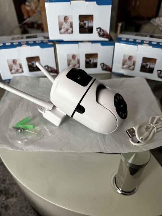 3MP Dual-Lens WiFi Камера 2 в 1 – 360° Въртене | Цветно Нощно Виждане