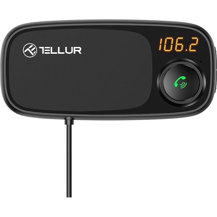Modulator FM Tellur FMT-B6 cu suport magnetic pentru telefon, bluetooth, microSD, 2 x USB, microfon, negru