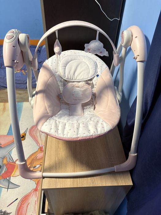 Бебешка люлка KikkaBoo - Chillo, Hippo Dreams, Pink