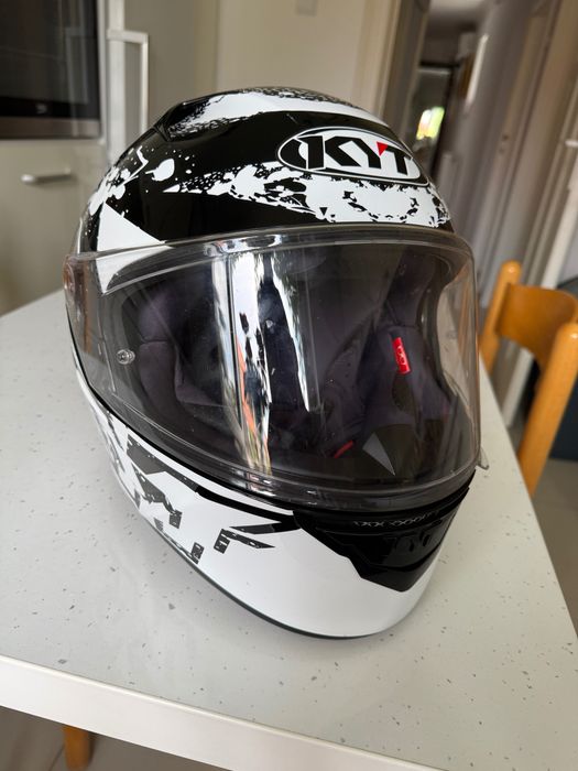 Cască moto KYT NF-R Neutron White, mărime M