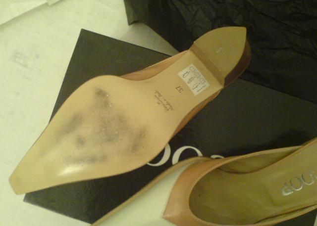 Papuci / saboti scoop, made Italia, noi, integral piele, 36