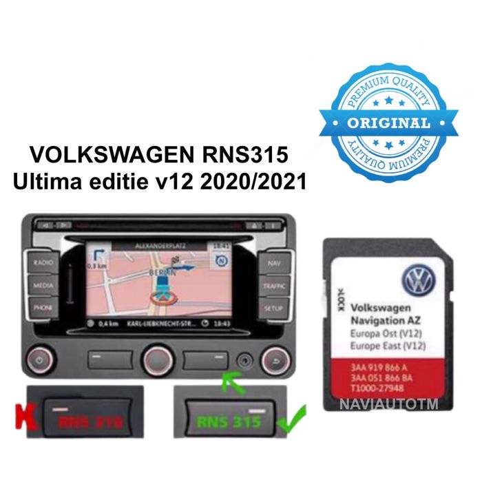 SD CARD navigatie VW RNS 315 Golf Passat Skoda  Romania 2025