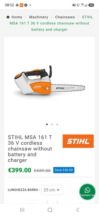Stihl msa 161 T pe baterie electric