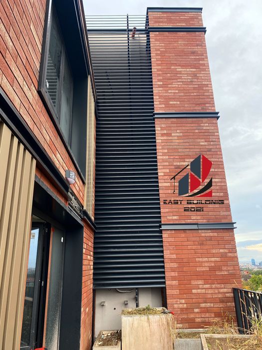 Монтаж на фасади от еталбонд, hpl, керамика