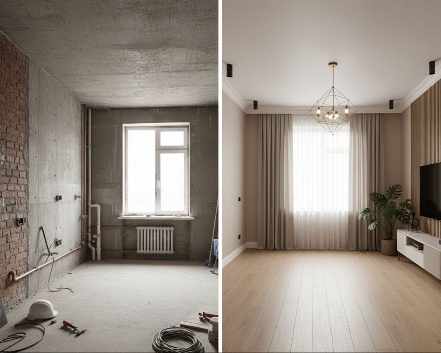 Чистовой ремонт под ключ, отделочные работы