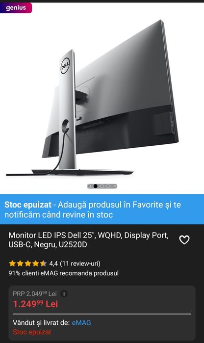 Monitor Dell 25"