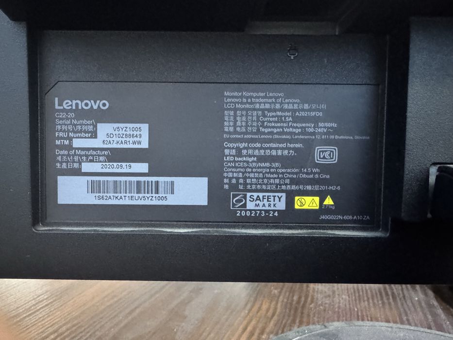 Монитор lenovo 22 диагональ