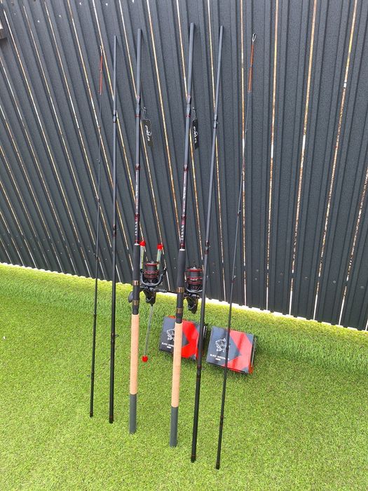 Set 2 Feedere FL Aqua Feeder 3.90 Actiune 120-180 + 2 Mulinete FR6000