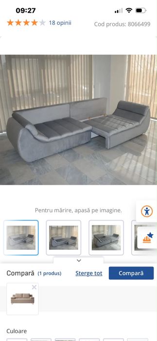 Canapea extensibila cu lada pentru depozitare