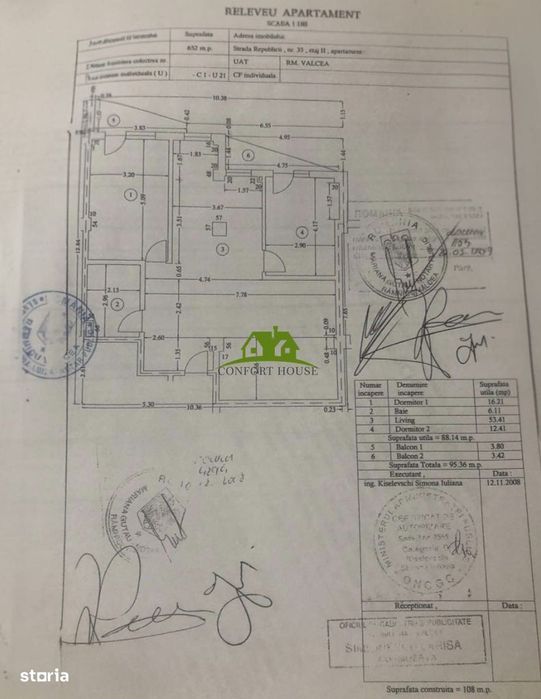 AP. 95mp la Et.2 cu 3 camere si 2 balcoane -complet utilat-zona Nord