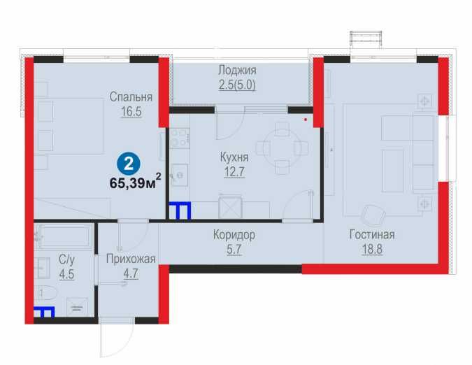 Ограниченное предложение! Просторная 2-комн кв 65 м² за 54 036 у.е