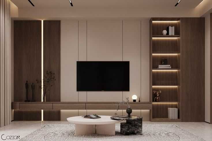 Тв зона декор | Tv zona dekor mebel, obshivka mdf, parta shkaf kamod