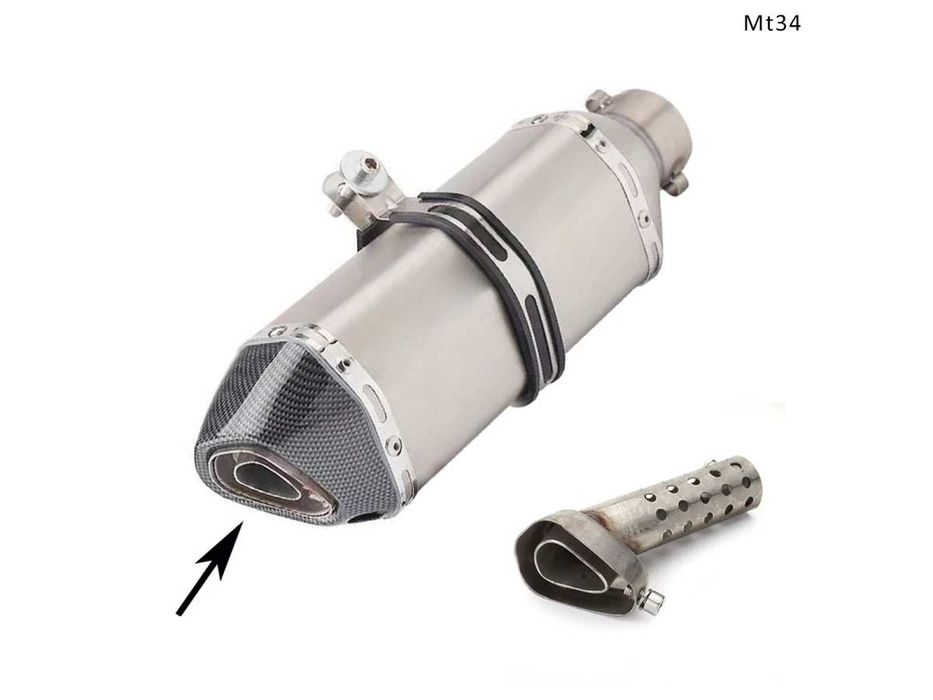 Evacuare AKRAPOVIC, toba sport pentru motocicleta 300 mm, gri carbon