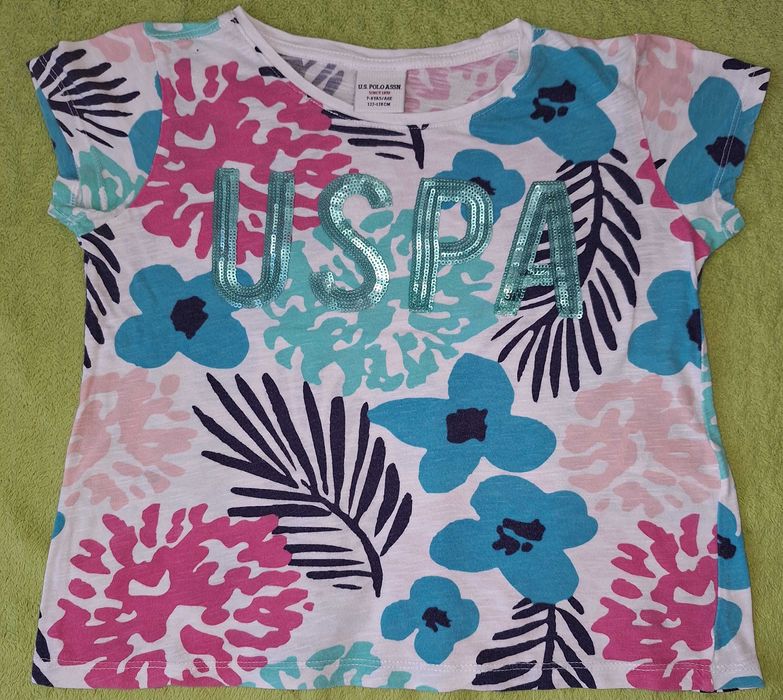 Set tricouri fete USPA, 7-8 ani