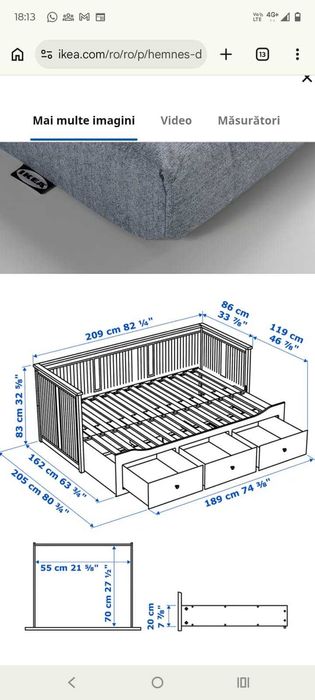 Pat ikea 2 persoane