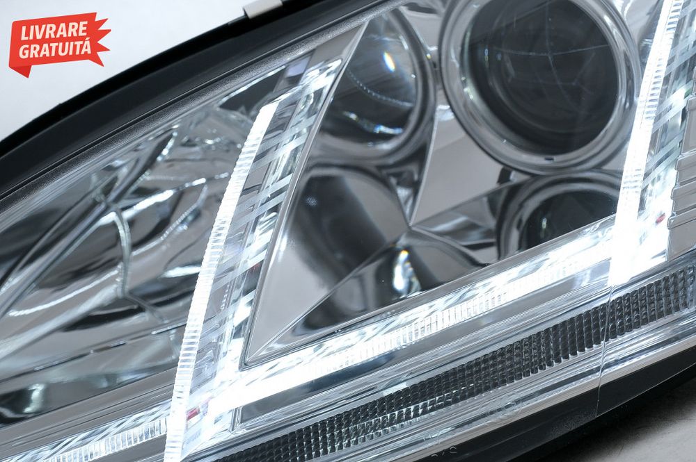 Faruri Xenon LED DRL Audi TT 8J (2006-2010) Crom Semnal Dinamic