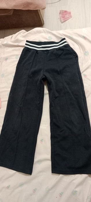 Брюки  клеш для девочки школьные синие