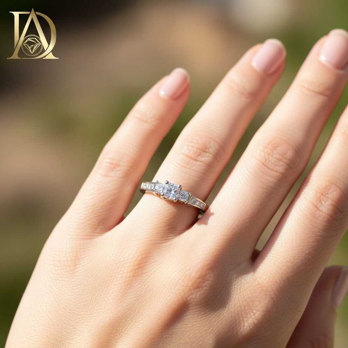 Нов Златен Пръстен с 0.91кт Естествени Диаманти