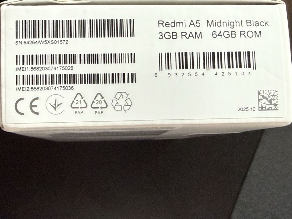 Smartphone Redmi A5 Nou 64GB - Sigilat, cu Garantie