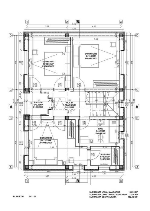 Duplex cu 4 camere, 120mp utili, 300mp teren, Sura Mica
