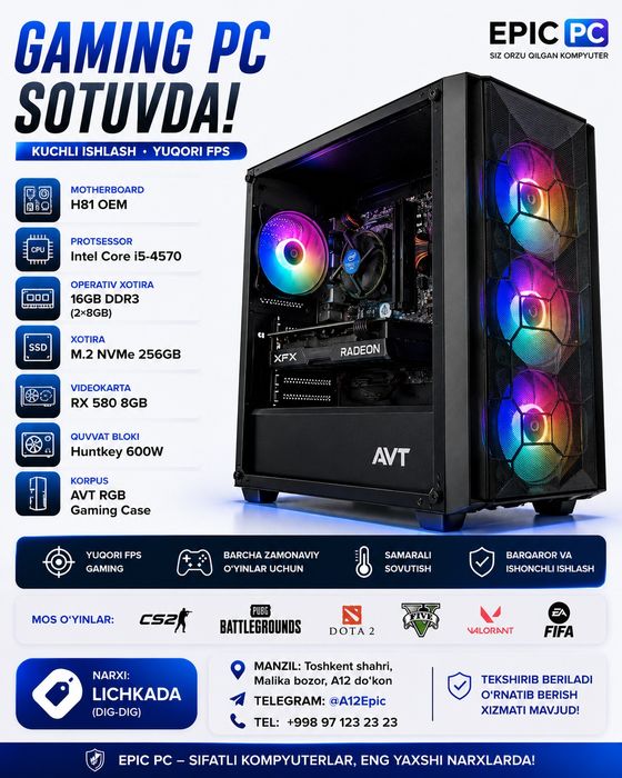 Gaming pc i5 4 avlod